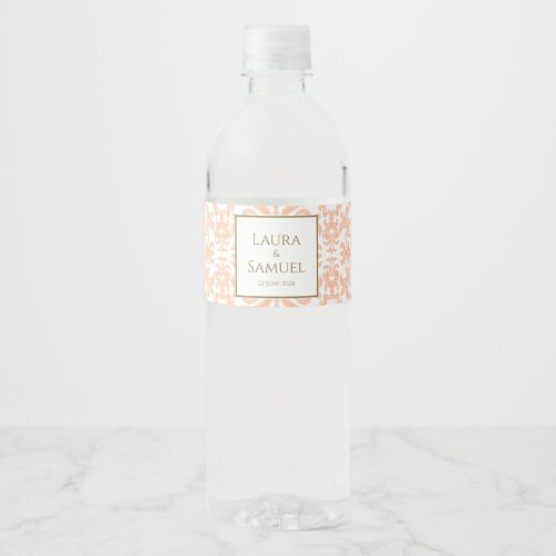Personalized Pastel Peach Water Bottle Labels