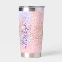 Personalized pastel pink blue glitter