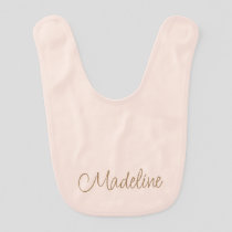 Personalized Pastel Pink Color F8E3DA  Baby Bib