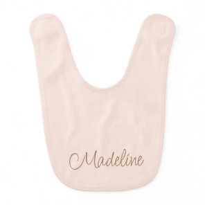 Personalized Pastel Pink Color F8E3DA  Baby Bib