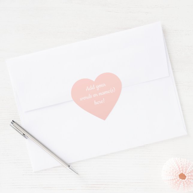 Personalized Pastel Pink Heart Stickers (Envelope)