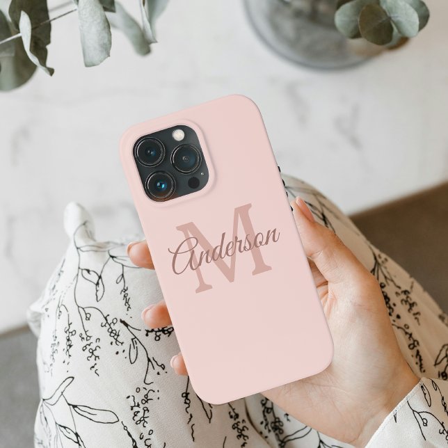 Personalized Pastel Pink iPhone Case | Monogram  (Creator Uploaded)