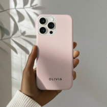 "Personalized Pastel Pink iPhone Case with Custom