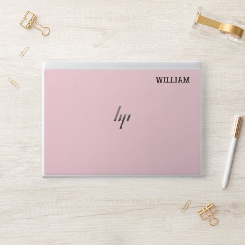 Personalized Pastel Pink iPhone Case with Custom HP Laptop Skin