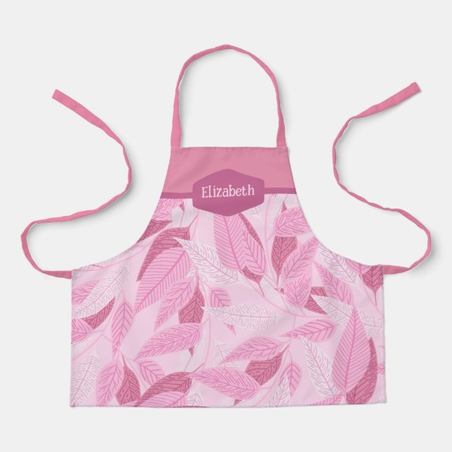 Personalized Pastel Pink Kids Apron (Front)