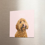 Personalized Pastel Pink Phone Case with Dog Photo Magnet<br><div class="desc">Add a personal touch to your fridge or any magnetic surface with this personalized pastel pink magnet. Featuring a photo of your beloved dog and their name, this high-quality magnet combines functionality with a heartfelt design. The pastel pink background beautifully complements your dog’s photo and name, making it a perfect...</div>