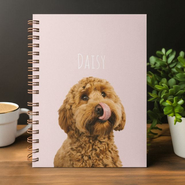 Personalized Pastel Pink Phone Case with Dog Photo Notebook (Creator Uploaded)