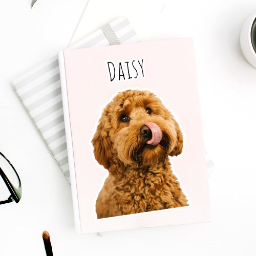 Personalized Pastel Pink Phone Case with Dog Photo Sticker