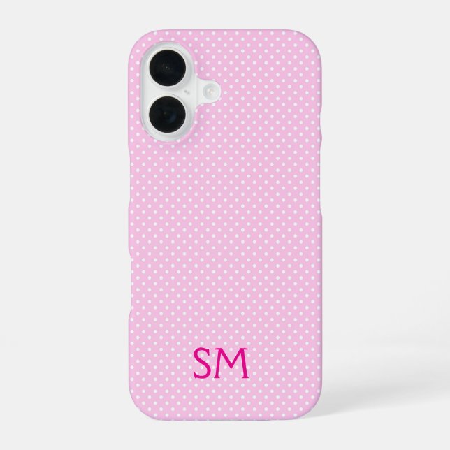 Personalized Pastel Pink Polka Dot Phone Case (Back)
