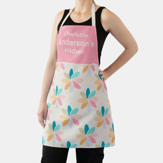 Personalized Pastel Pinwheel Pattern Apron (Insitu)