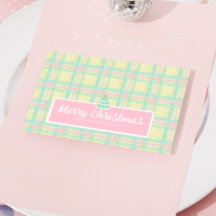 Personalized Pastel Plaid Christmas
