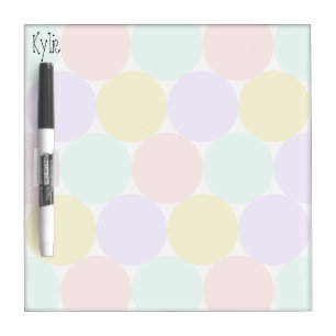Personalized Pastel Polka Dots Dry Erase Board