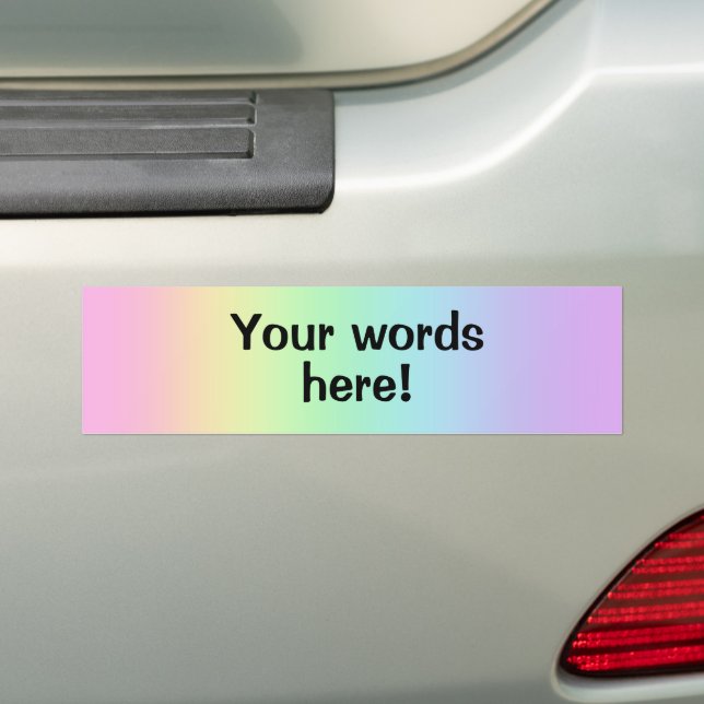 Personalized Pastel Rainbow Bumper Sticker (On Car)