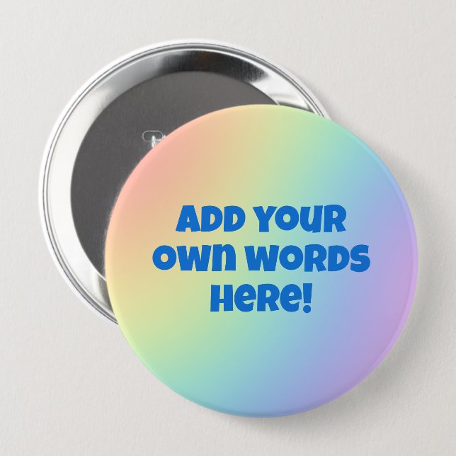 Personalized Pastel Rainbow Button (Front & Back)