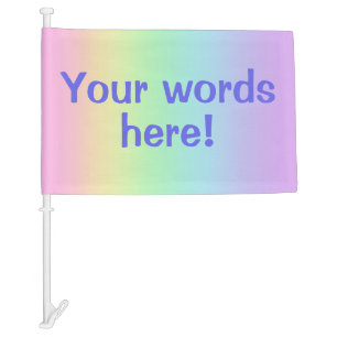 Personalized Pastel Rainbow Car Flag