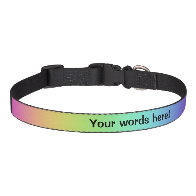 Personalized Pastel Rainbow Dog Collar (Front)