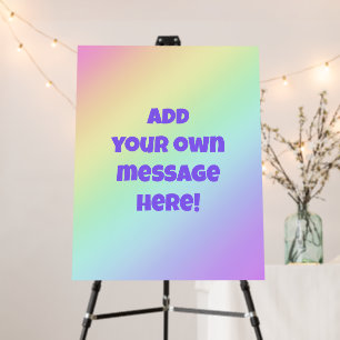 Personalized Pastel Rainbow Foam Board