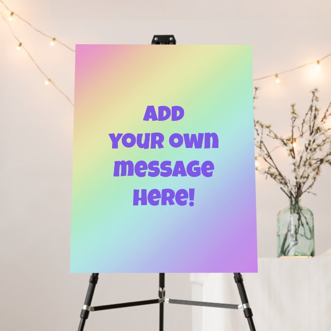 Personalized Pastel Rainbow Foam Board (In Situ (Stand))