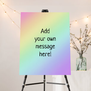 Personalized Pastel Rainbow Foam Board