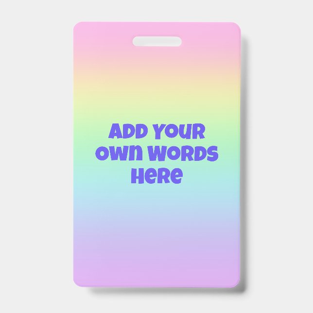 Personalized Pastel Rainbow Gradient Badge (Front)