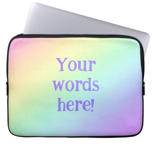 Personalized Pastel Rainbow Gradient Laptop Sleeve