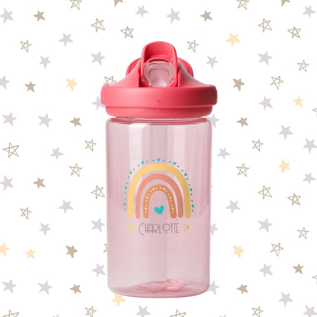 Personalized Pastel Rainbow Kids Water Bottle (Creator Uploaded)