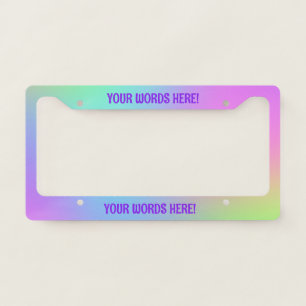 Personalized Pastel Rainbow License Plate Frame