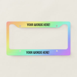Personalized Pastel Rainbow License Plate Frame