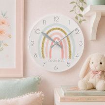 Personalized Pastel Rainbow with Faux Gold Glitter
