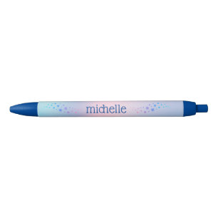 Personalized Pastel Rainbow With Stars Blue Pen