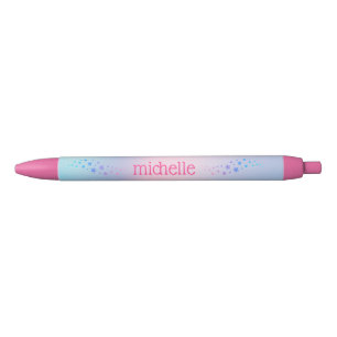 Personalized Pastel Rainbow With Stars Pink Pen