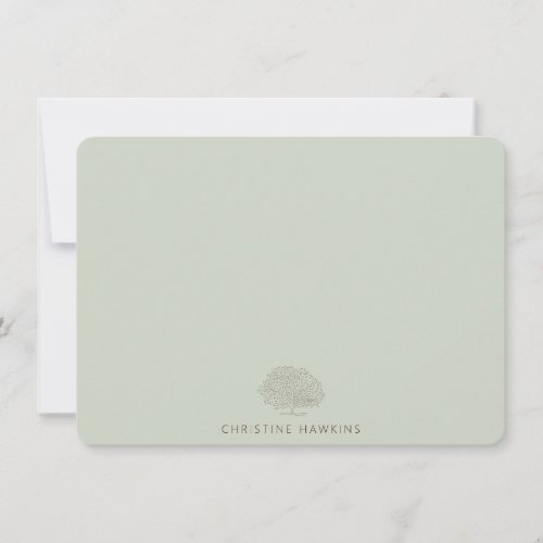 Personalized Pastel Sage Green Tree Arborist Note Card