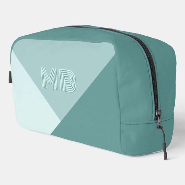 Personalized Pastel Seafoam Mint Teal Green Dopp Kit (Right Corner)