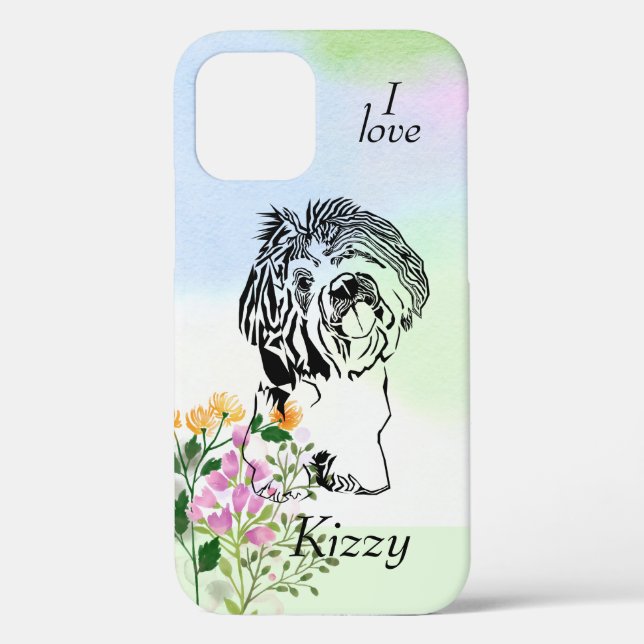Personalized Pastel Shih Tzu Apple iPhone Case (Back)