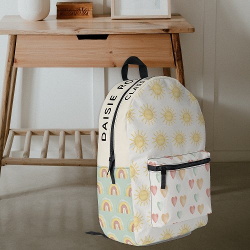 Personalized Pastel Sunshine Printed Backpack