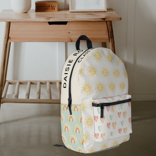 Personalized Pastel Sunshine Printed Backpack (Creator Uploaded)