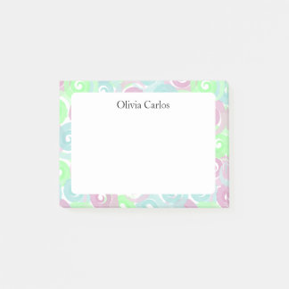 Personalized Pastel Swirl Post-it Notes