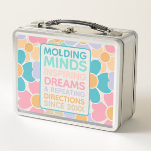Personalized Pastel Teacher Quote Metal Lunch Box