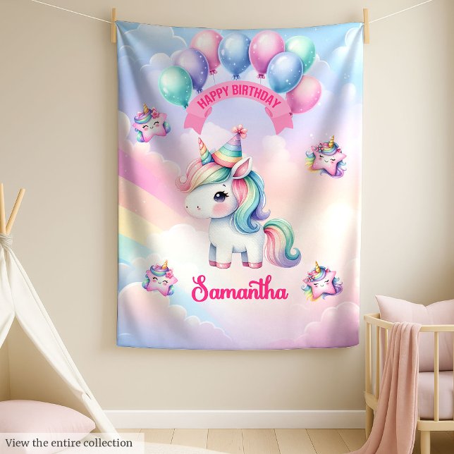 Personalized Pastel Unicorn Blanket Girls Birthday (Personalized Pastel Unicorn Blanket Girls Birthday)