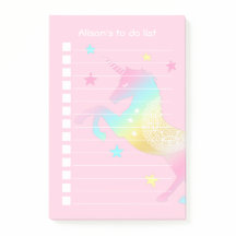 Personalized Pastel Unicorn To Do List