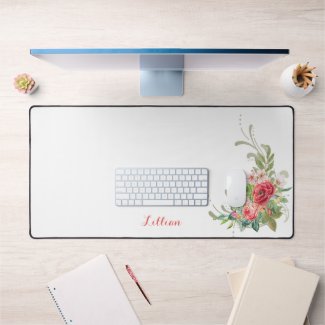 Personalized Pastel Watercolor Flowers and Swirls