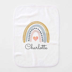 Personalized Pastel Watercolor Rainbow Baby Burp Cloth