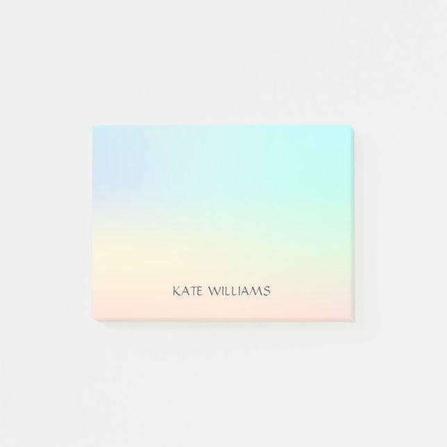 Personalized Pastel Watercolor Stylish Elegant Post-it Notes (Front)