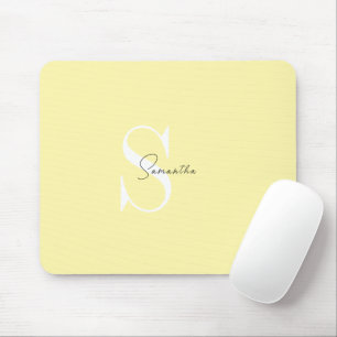Personalized Pastel Yellow Mouse Pad with Initials