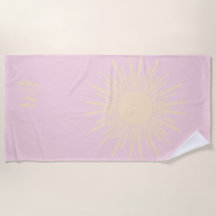 Personalized Pastel Yellow Sun Beach Towel