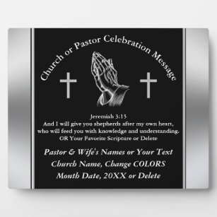 Personalized Pastor Anniversary Plaques, Scripture Plaque