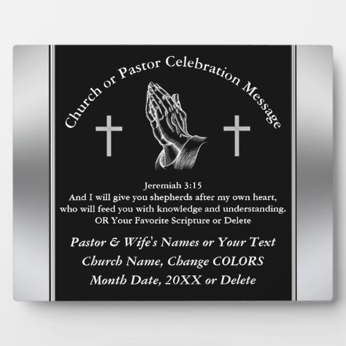 Personalized Pastor Anniversary Plaques Scripture Plaque