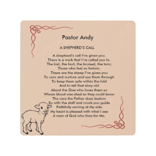 Personalized Pastor Appreciation Poem Metal Print