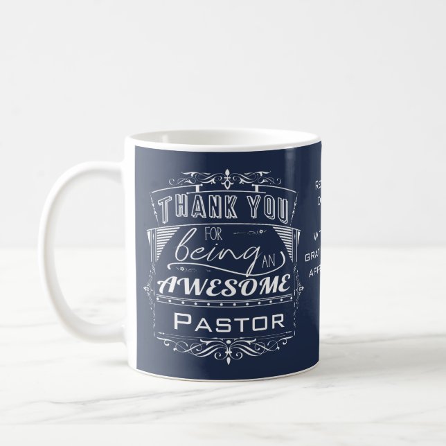 Personalized Pastor Appreciation Thank You Gift Coffee Mug (Left)