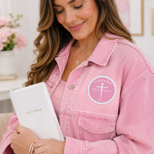 Personalized Pastor's Wife Nails Pink Cross Patch